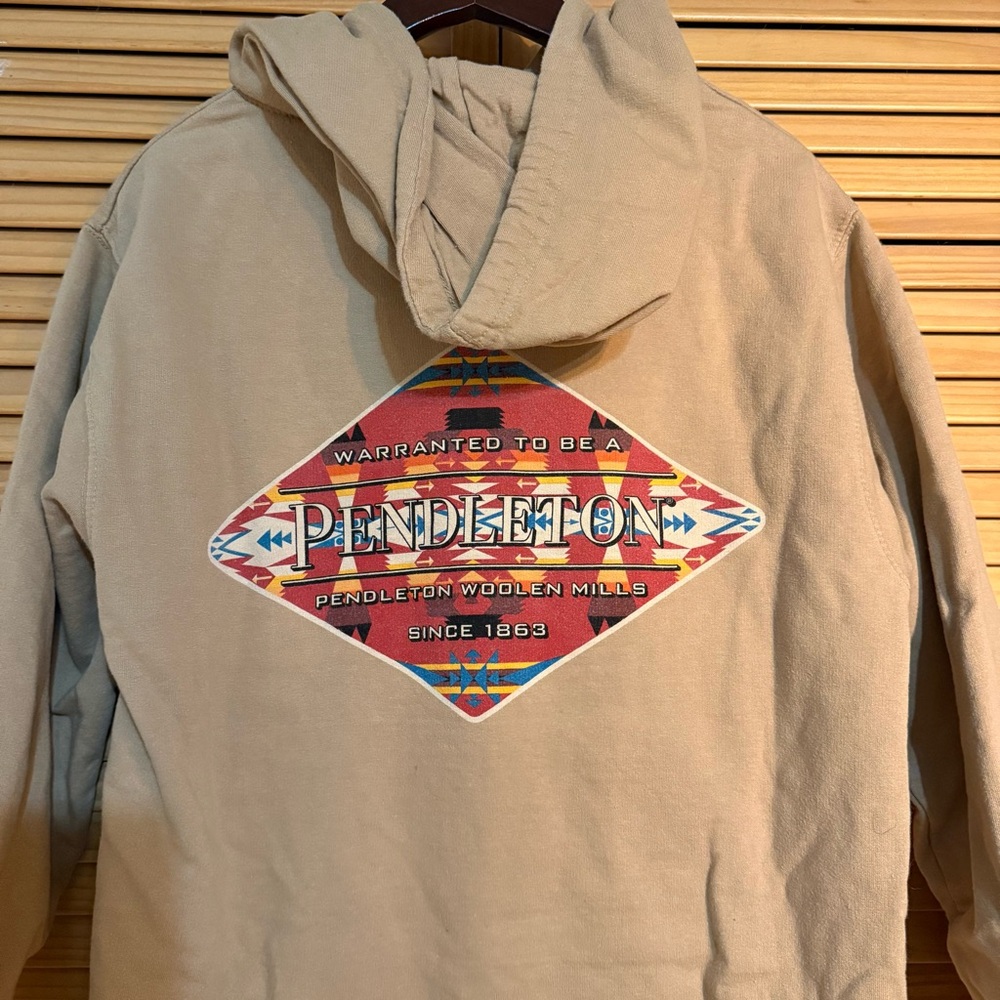 Pendleton Tan Hoodie Size Small - image 4